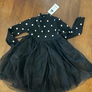 NWT black sweater dress with tulle skirt